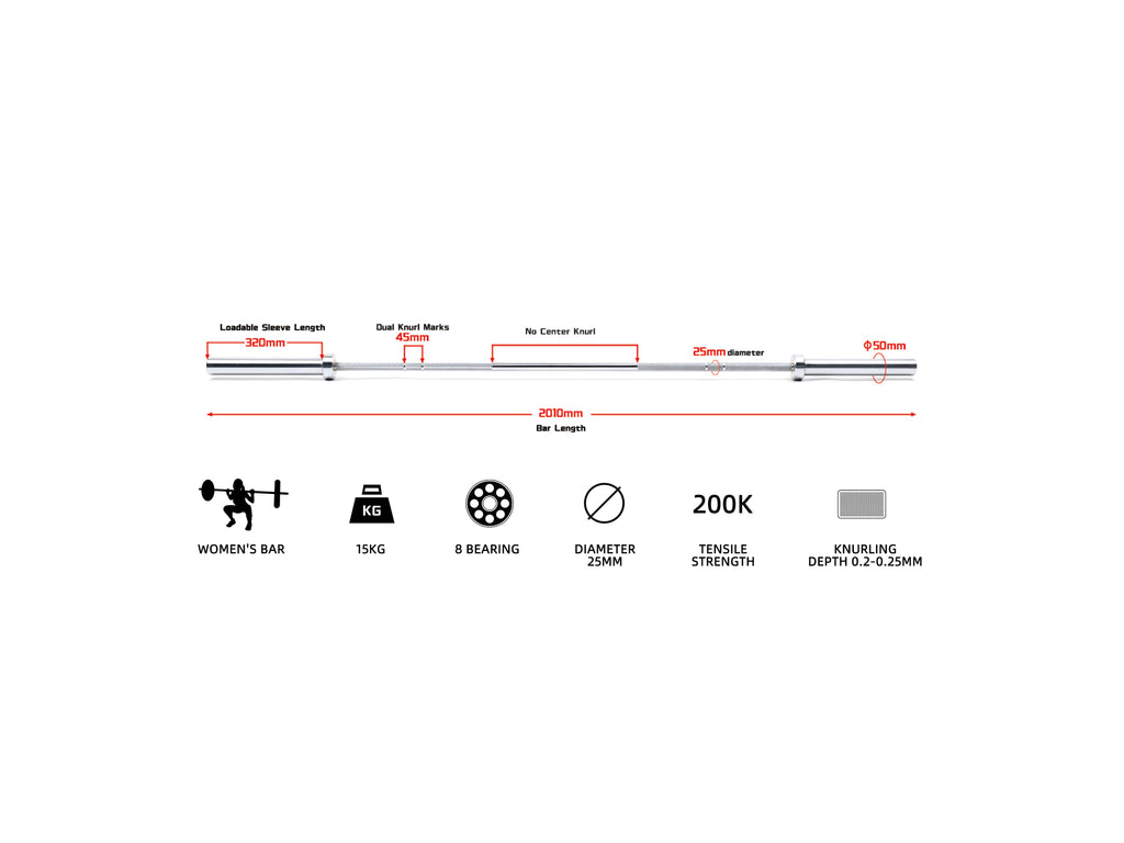 LUXIAOJUN E1 Bar 15KG - Women’s Multi-Purpose Performance Bar