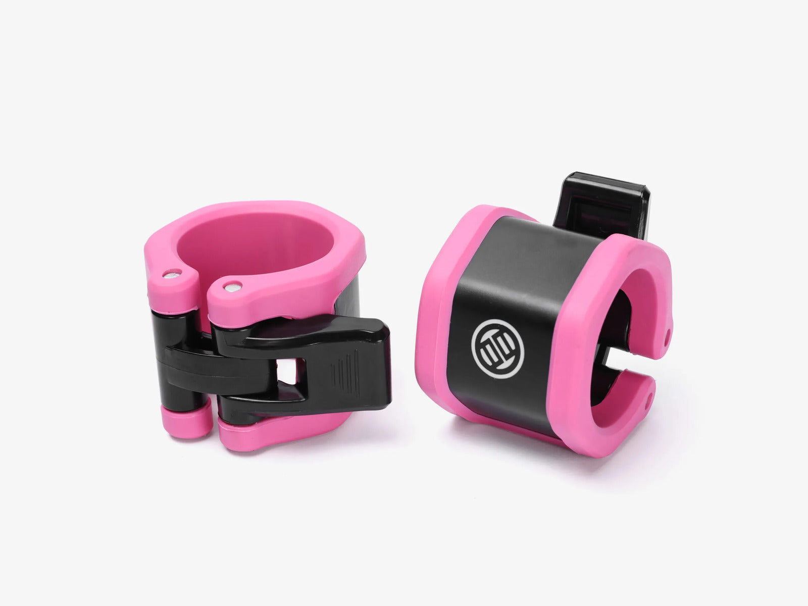 Pink Barbell Collar Pair For Securing Weight Plates On Olympic Barbells