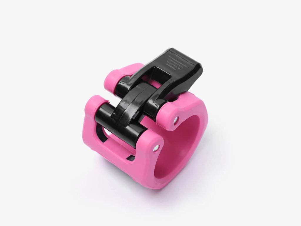 Rear View Of Pink Barbell Collar Showing Secure Locking System