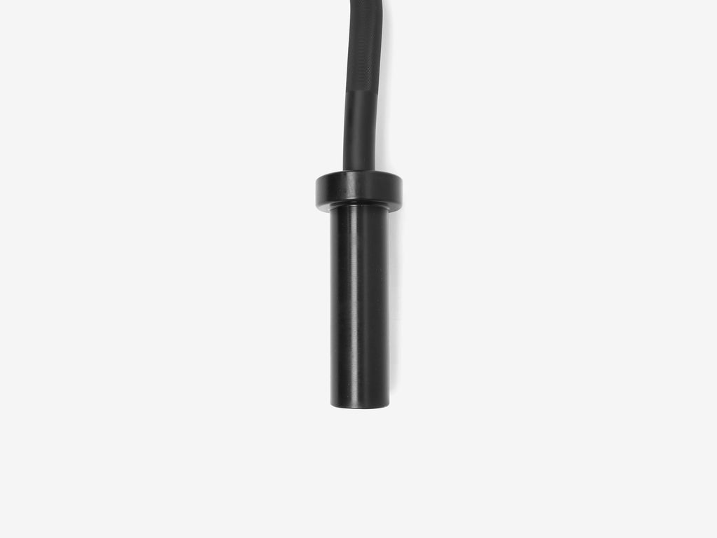 Top-down view of sleeve end on LUXIAOJUN 1.2M Curl Bar Black