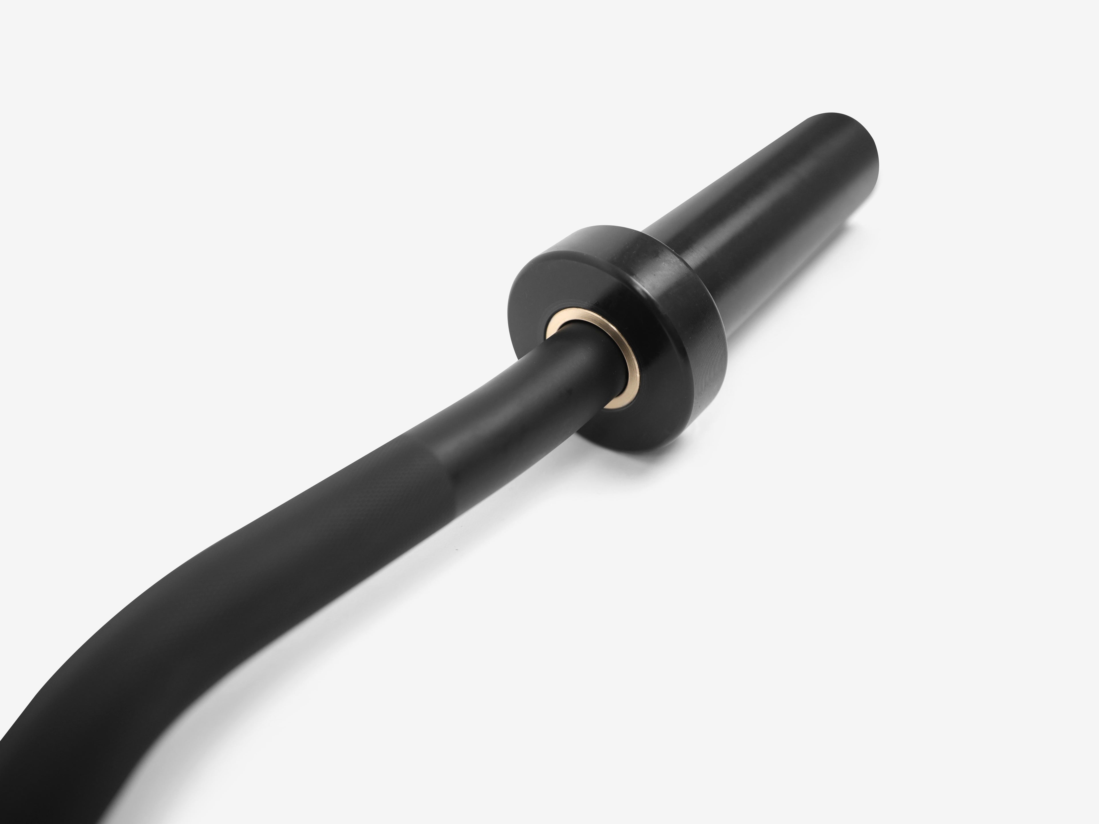 Close-up of sleeve and bearing ring on LUXIAOJUN 1.2M Curl Bar Black