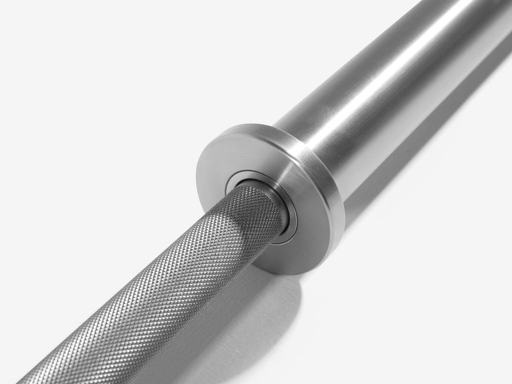 Close-up of bearing sleeve rotation point on LUXIAOJUN 20KG Mastery Stainless Steel Power Bar