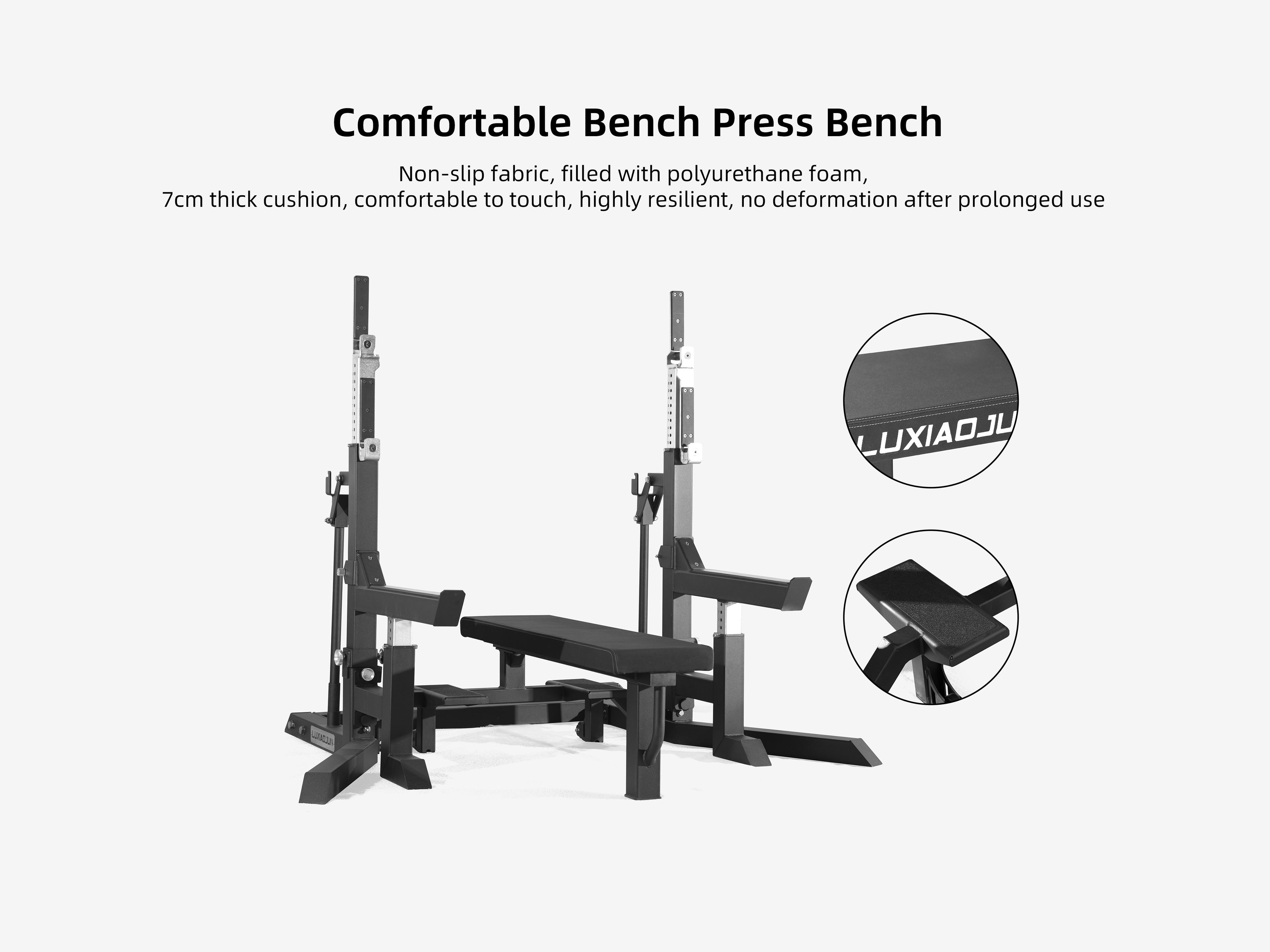 LUXIAOJUN Competition Power Rack bench press bench with cushioned non-slip pad