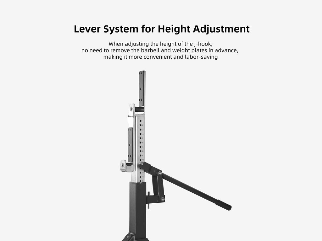 LUXIAOJUN Competition Power Rack lever system for quick J-hook height adjustment