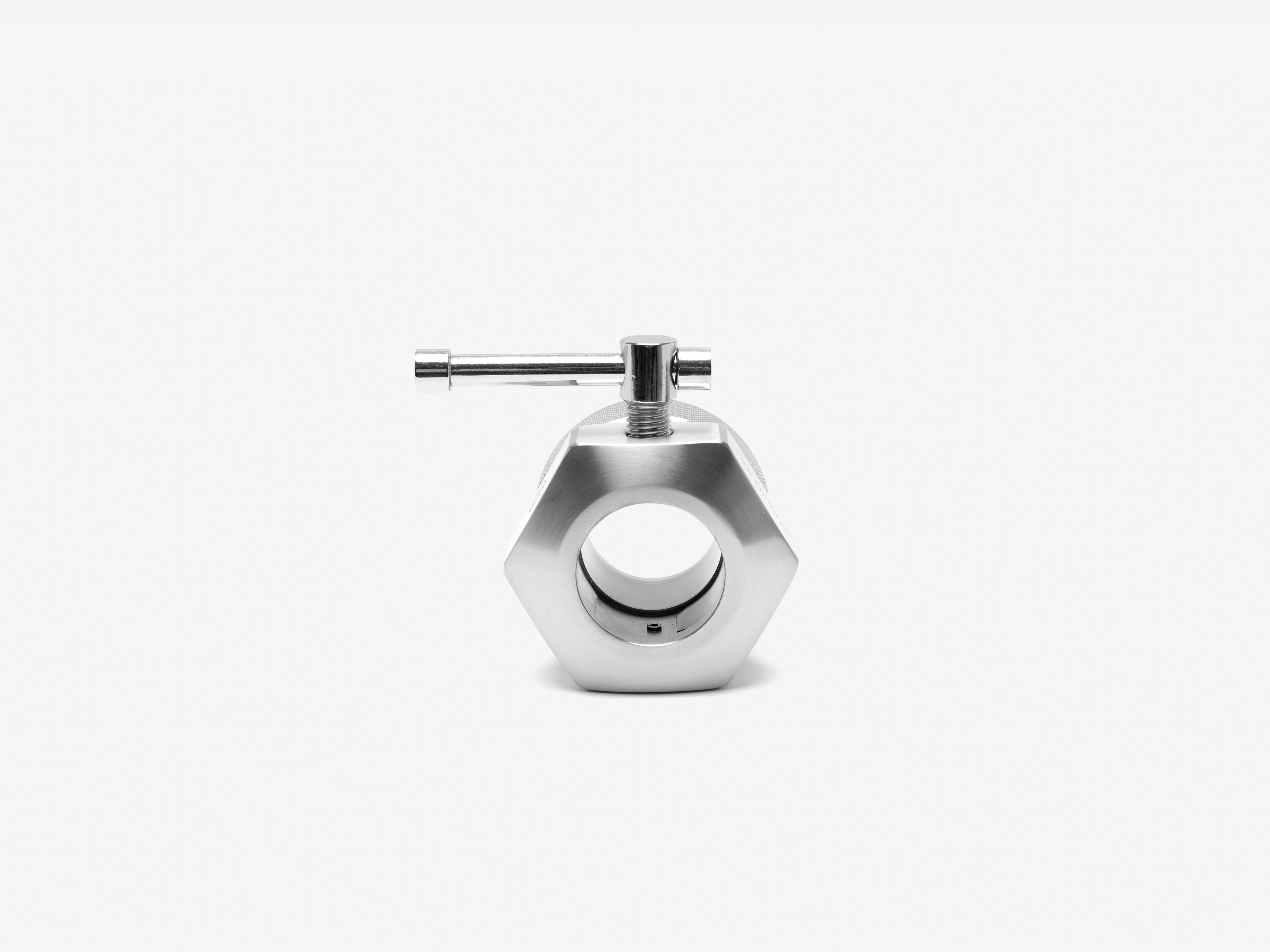 Front view of LUXIAOJUN Lever Lock Competition Barbell Collar with lever handle