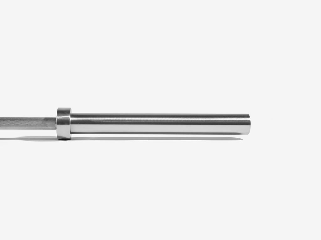 Close-up of needle bearing sleeve rotation point on LUXIAOJUN Olympic Weightlifting Training Bar