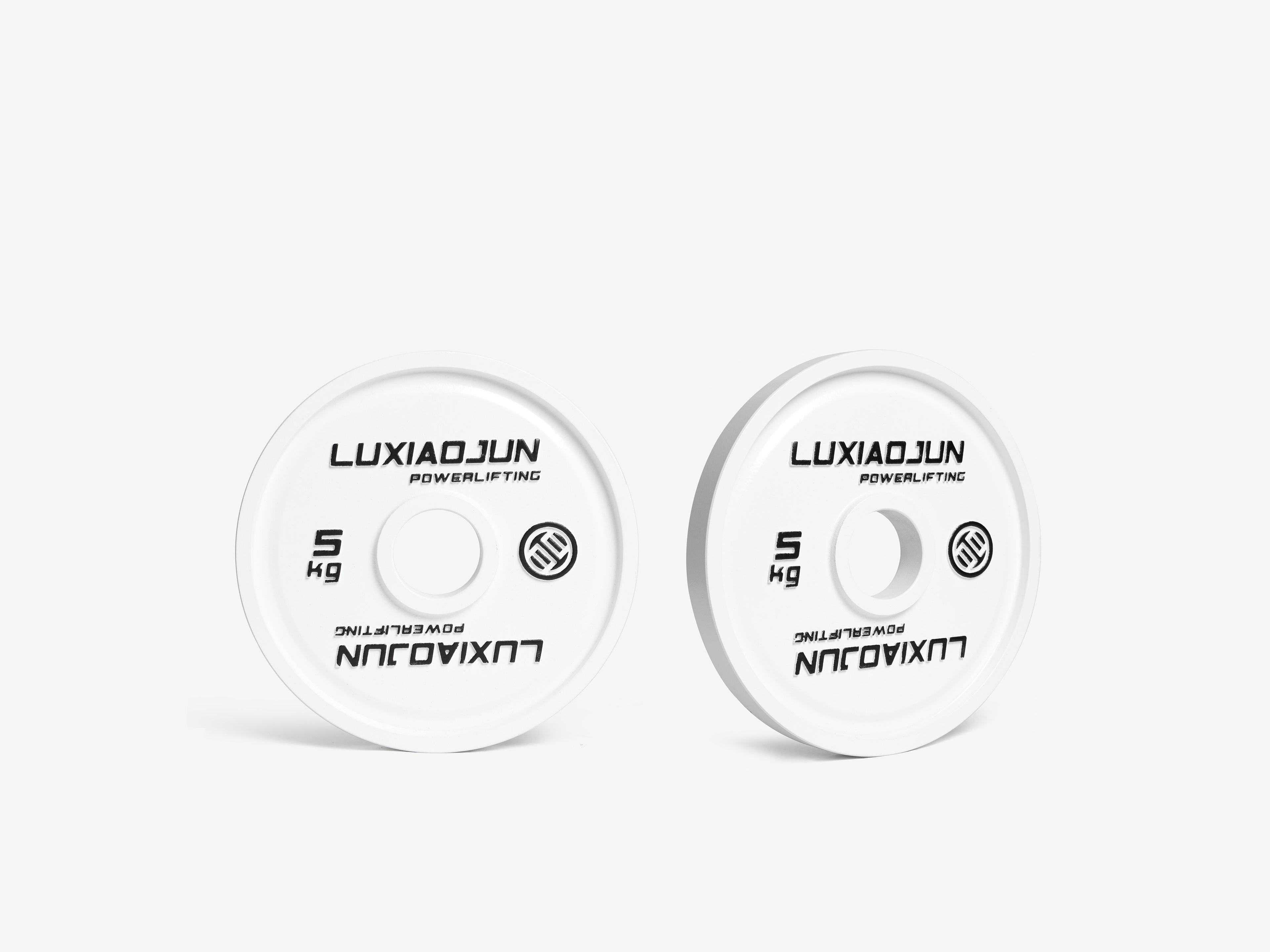 LUXIAOJUN Powerlifting Competition Plates 5kg pair in white