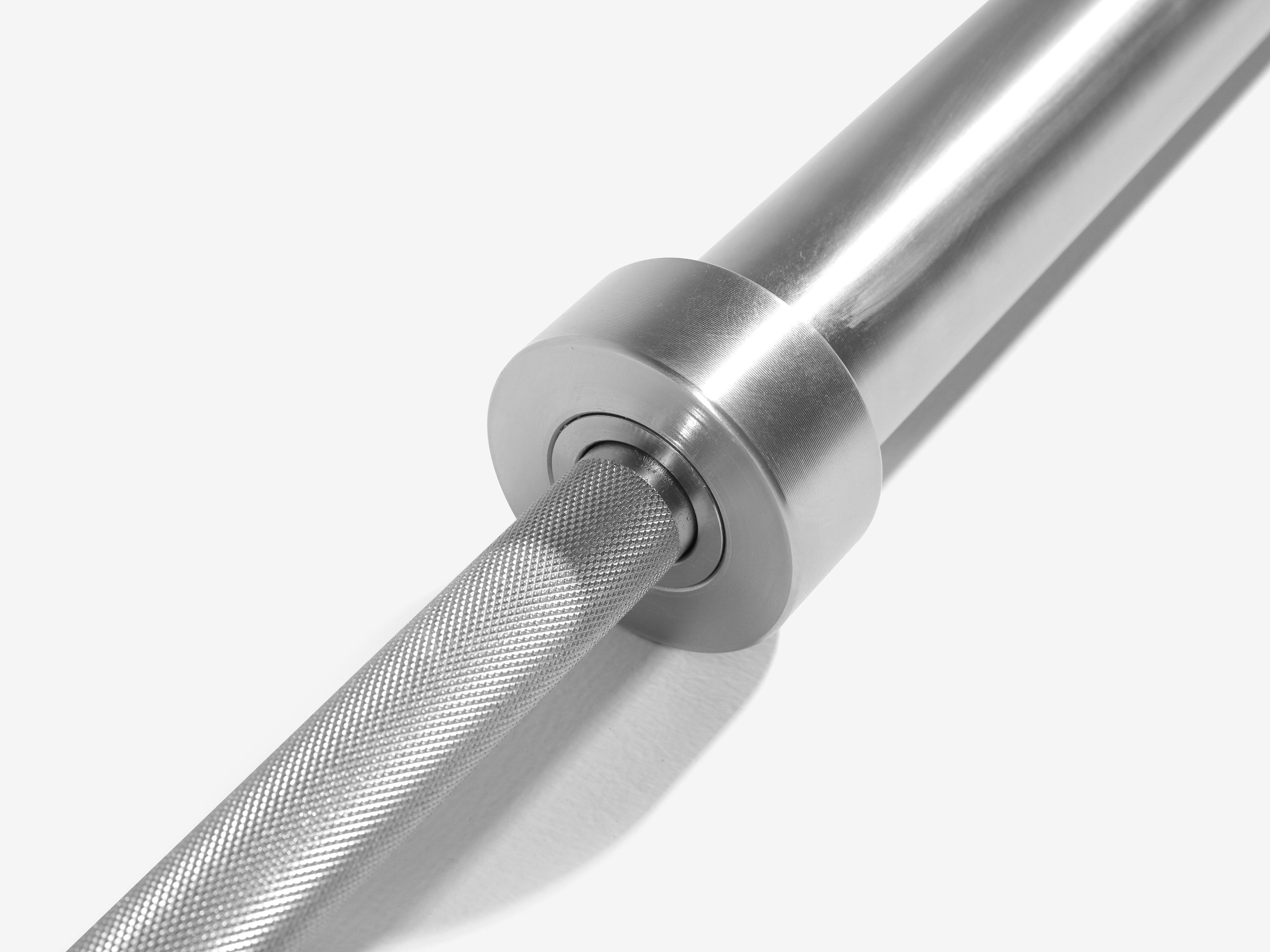 Close-up of needle bearing sleeve rotation point on LUXIAOJUN Women's Olympic Weightlifting Training Bar