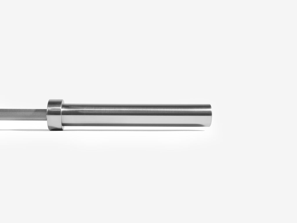 Side view of loadable sleeve end on LUXIAOJUN Women's Olympic Weightlifting Training Bar